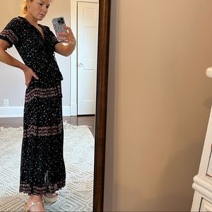 Free People Maxi Dress : black floral Rare Feelings